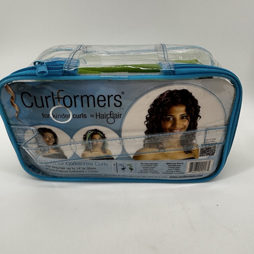 Curlformers Heatless SpiralFor Kinder Curls Hairflair long hair 14"Blue Green